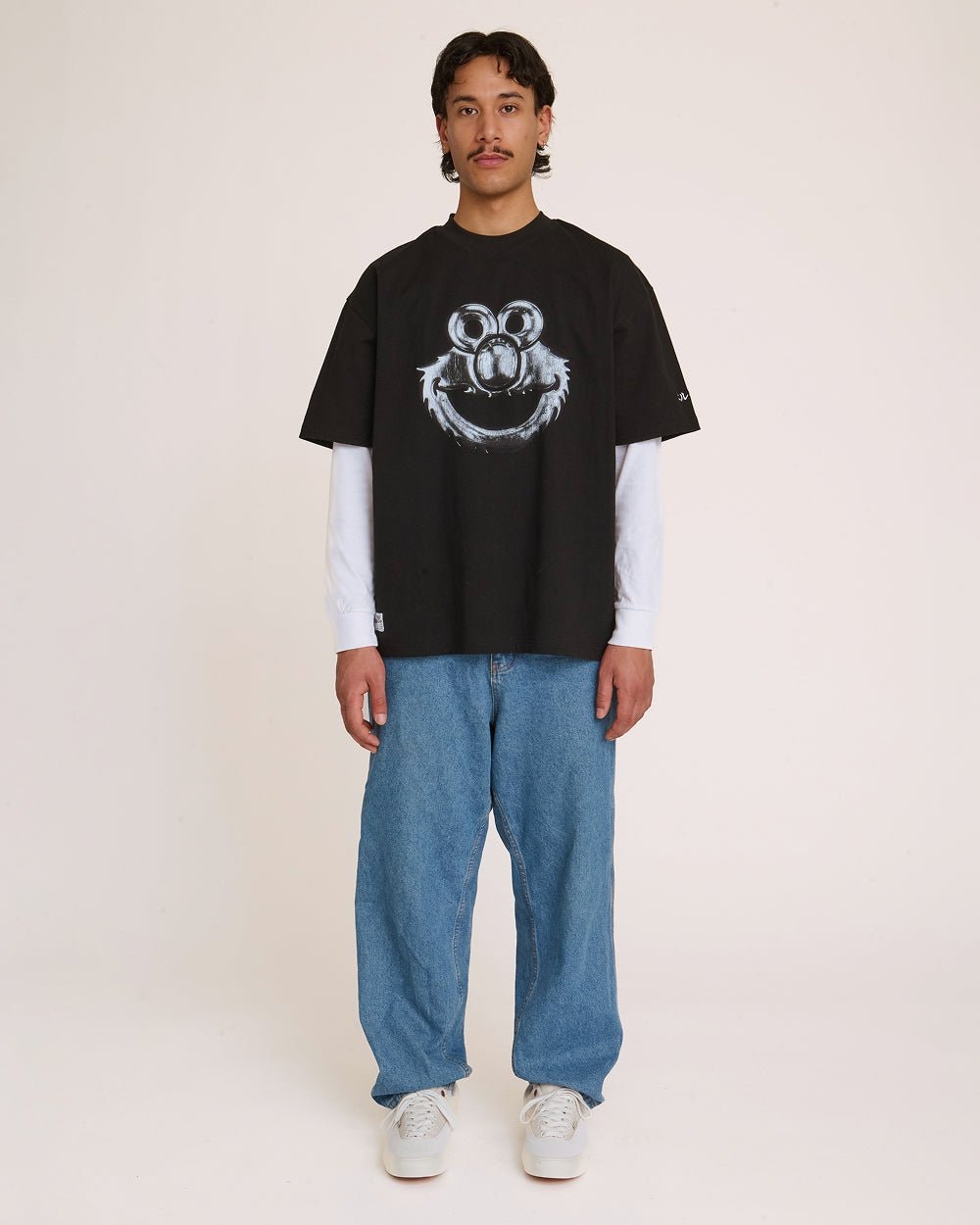 Elmo Chrome Oversized T-Shirt Sesame Street Graphic Tee Unisex 100% Combed Cotton