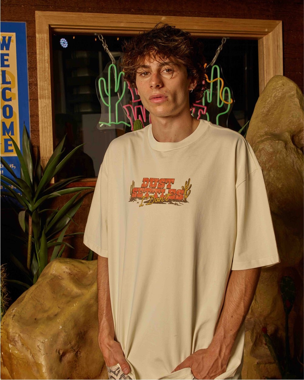 Dust Settles Oversized Graphic Tee - Threadheads Unisex 90s Boxy Fit 100% Combed Cotton