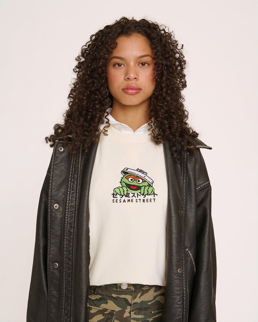 Oscar Tokyo Oversized Embroidered Sesame Street Tee - Unisex 100% Combed Cotton