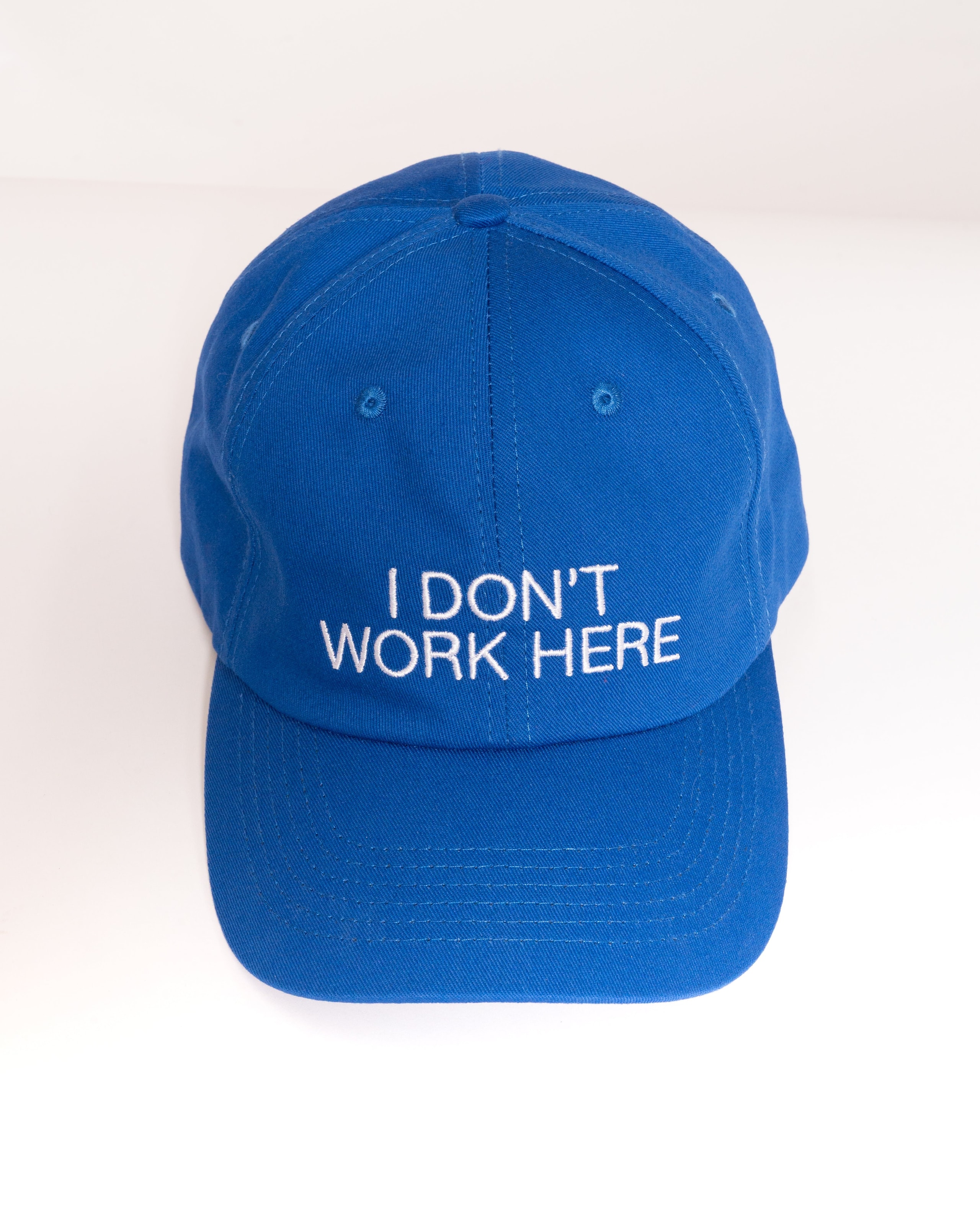 I Don't Work Here Unisex Cotton Embroidered Hat - Adjustable Breathable Cap