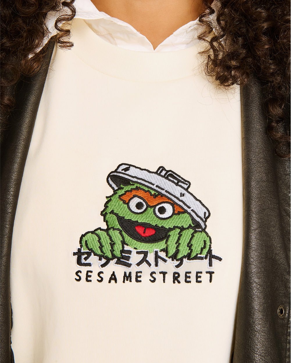 Oscar Tokyo Oversized Embroidered Sesame Street Tee - Unisex 100% Combed Cotton