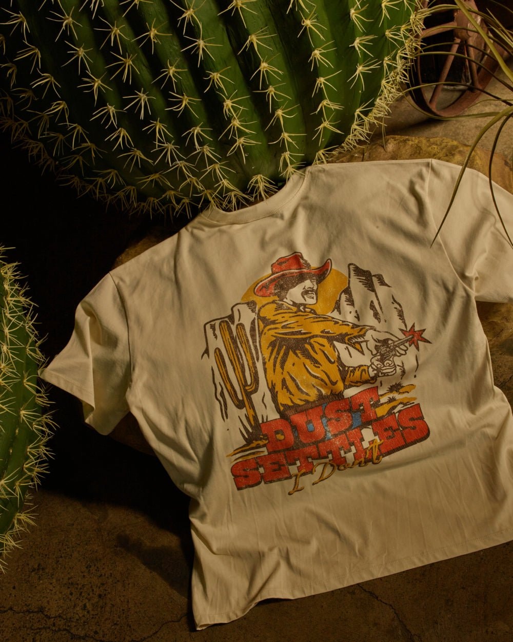 Dust Settles Oversized Graphic Tee - Threadheads Unisex 90s Boxy Fit 100% Combed Cotton