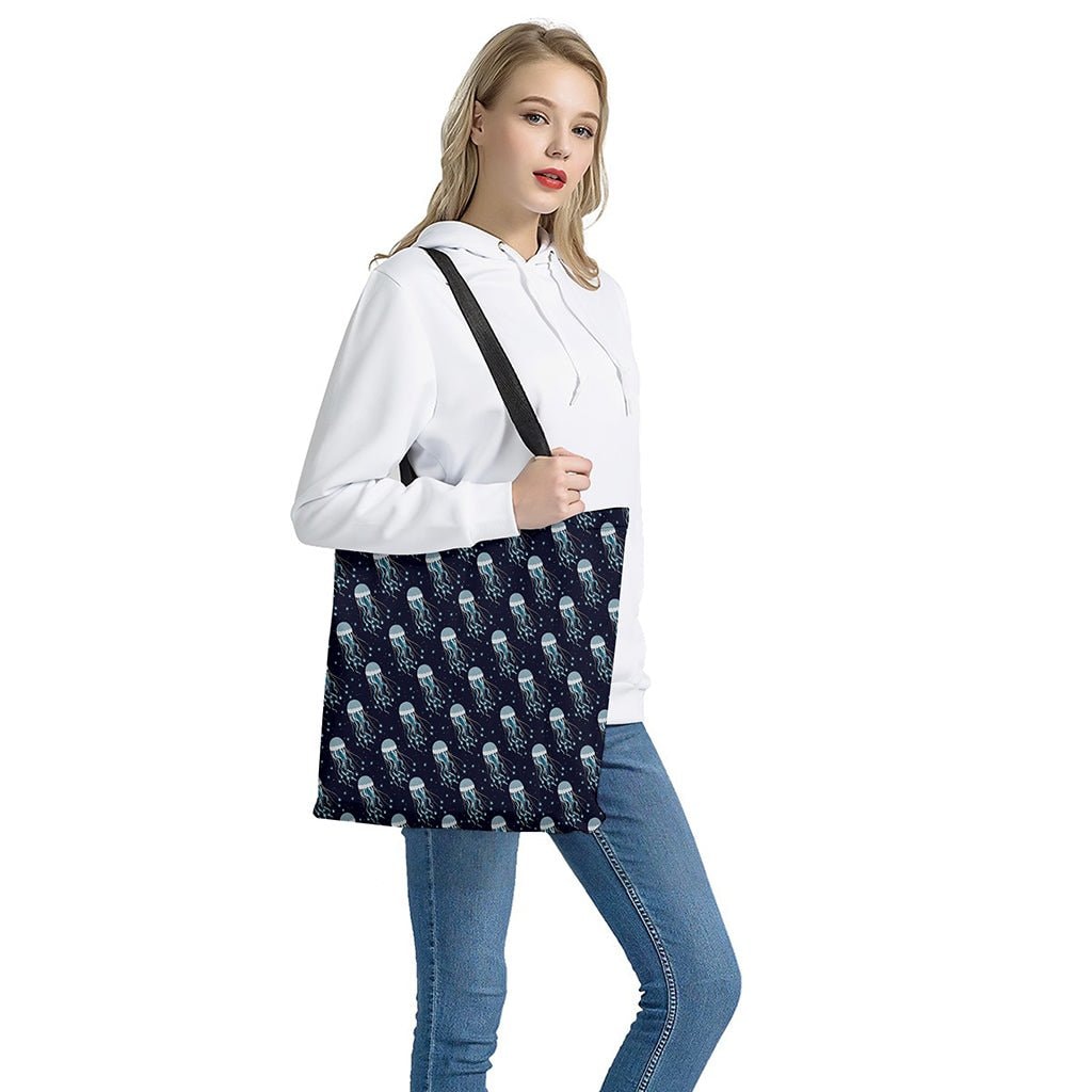 Glowing Jellyfish Pattern Print Tote Bag - Polyester Double-Sided Print Shoulder Carry