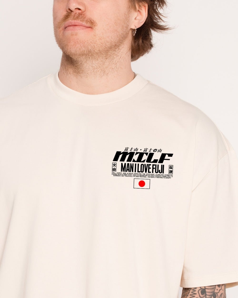 MILF Fuji Oversized Graphic Tee - Unisex 90s Boxy Fit 100% Combed Cotton 275gsm